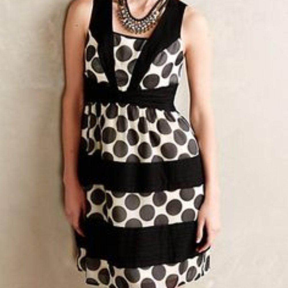 Anthropologie Ivy + Blu Polka Dot Dress sz 10